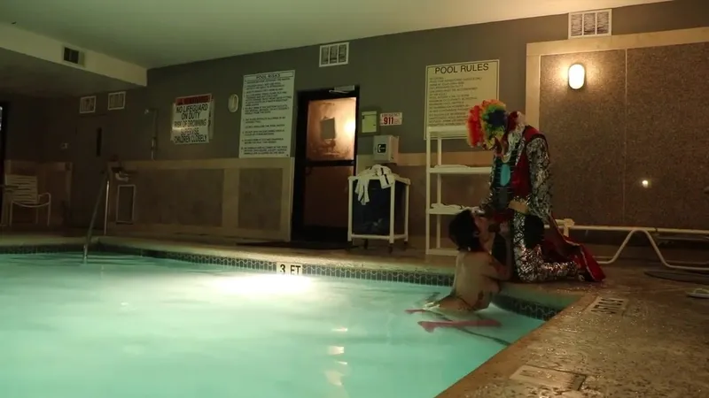 GIbbyTheClown pounding the Easter Bunny in public pool fuck fest video.