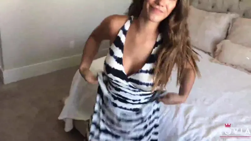 Eva Lovia strips naked and teases her pussy and asshole in this steamy hotel room video