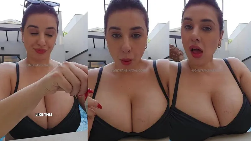 OnlyFans NataliConti Flaunts teasing her Tits in a Black Bikini in her latest steamy OnlyFans video.