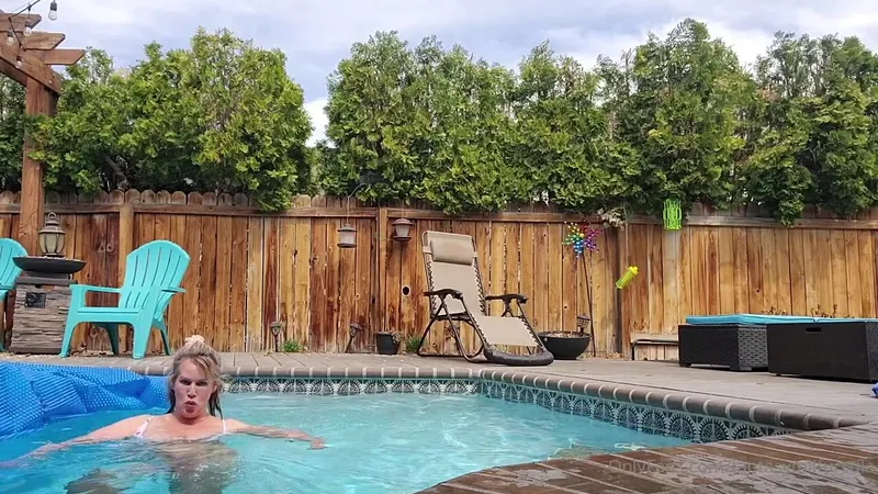 Ursula Andreia fantasymilfursula OnlyFans Curvy Goddess Teasing in a Flower Bikini by the Pool