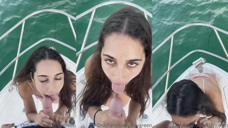 IzzyGreen Deepthroats on a Boat in an Intense Blowjob Video from OnlyFans