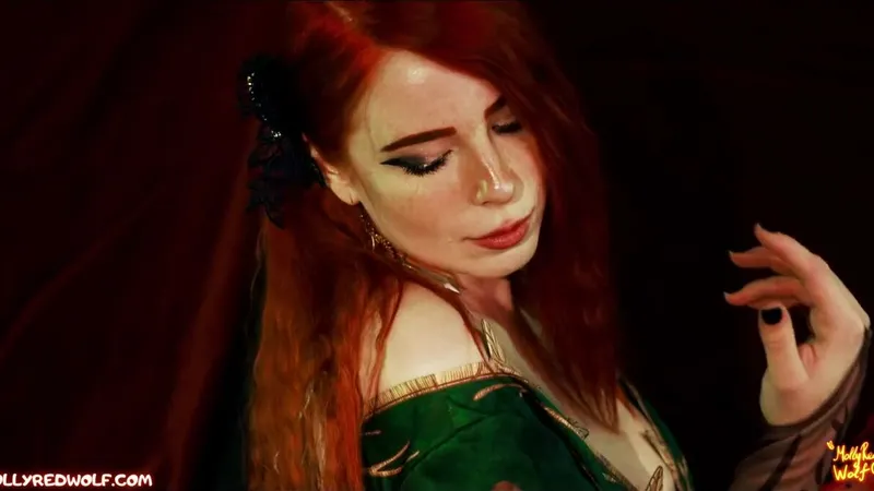 MollyRedWolf stars as Triss Merigold in fantasy cosplay 4K sex video with pussy fucking and anal penetration