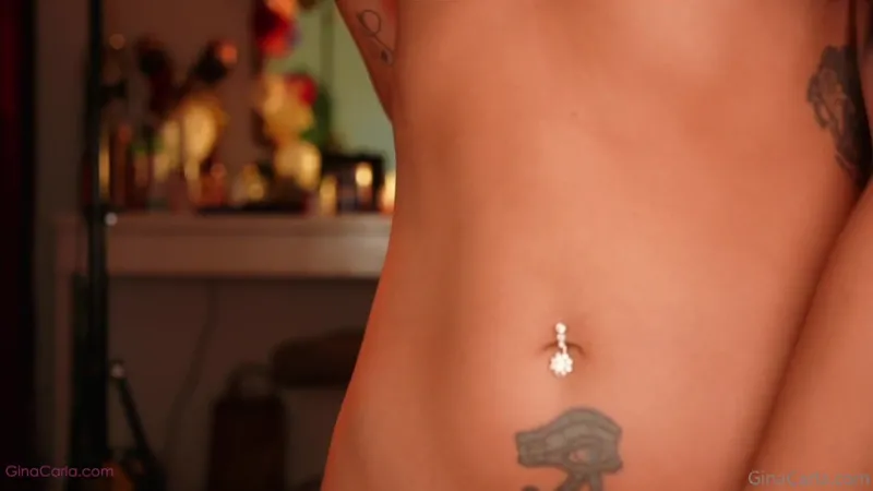 GinaCarla Petite Cutie Masturbating with a Pink Vibrator in Nude Video