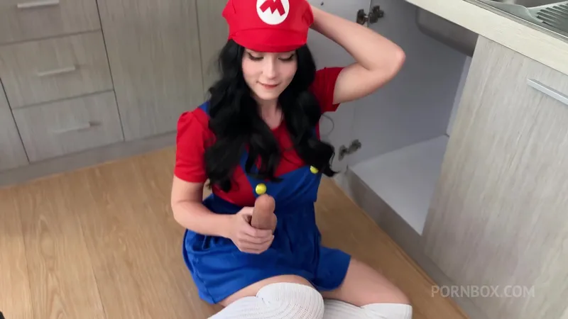 Sweetie Fox Masturbating in Sexy Mario Cosplay Riding Big Dildo to Intense Orgasm