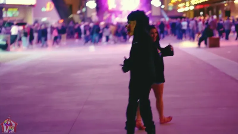 GibbyTheClown stars in Public Blowjob video with a masked partner in a crowded casino setting