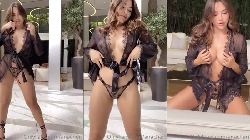 Ana Cheri Teases in Black Lingerie with her Tits Out in this Leaked Sex Video