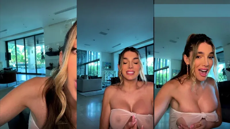 Lyna Perez Teases in See Through Lingerie during Leaked Livestream Porno Video