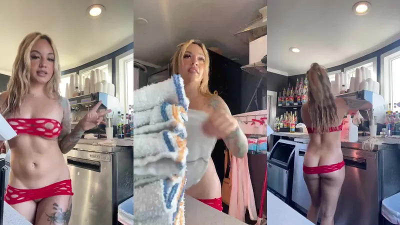 sallyvillagomez - Bikini Barista Twitter Live Teasing customer and you