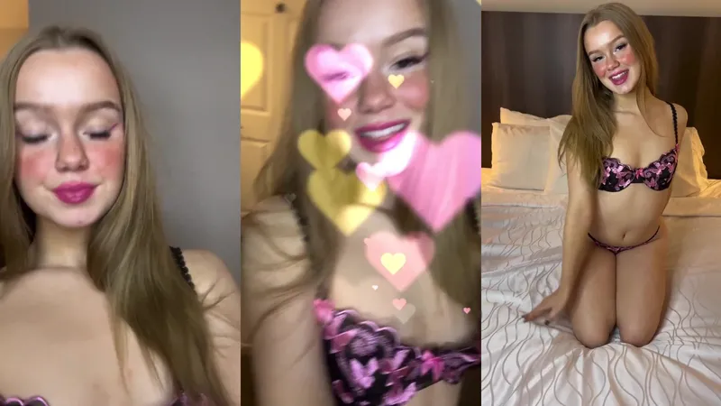 Cute Teen Savannah Apted Shows and Strips Off Lingerie