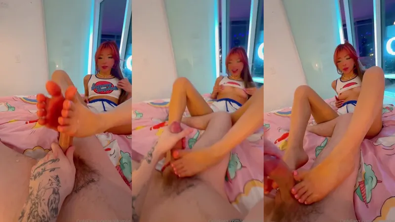 Waifumiia Teases Cock with Feet in Leaked Handjob Video