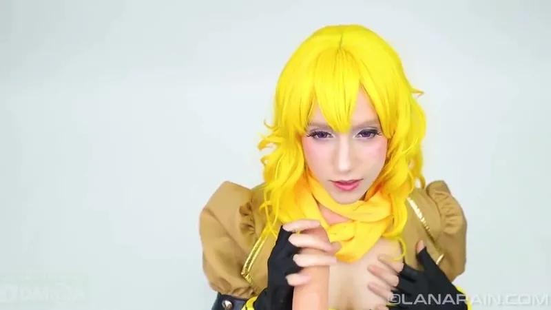 Lana Rain Cosplays Yang Xiao Long And Rides A Black Dildo