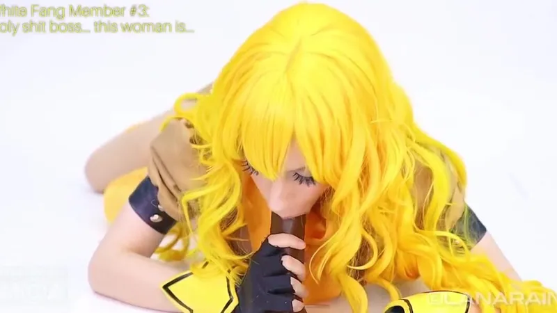 Lana Rain Cosplays Yang Xiao Long And Rides A Black Dildo