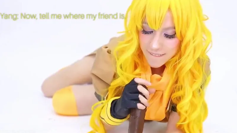 Lana Rain Cosplays Yang Xiao Long And Rides A Black Dildo