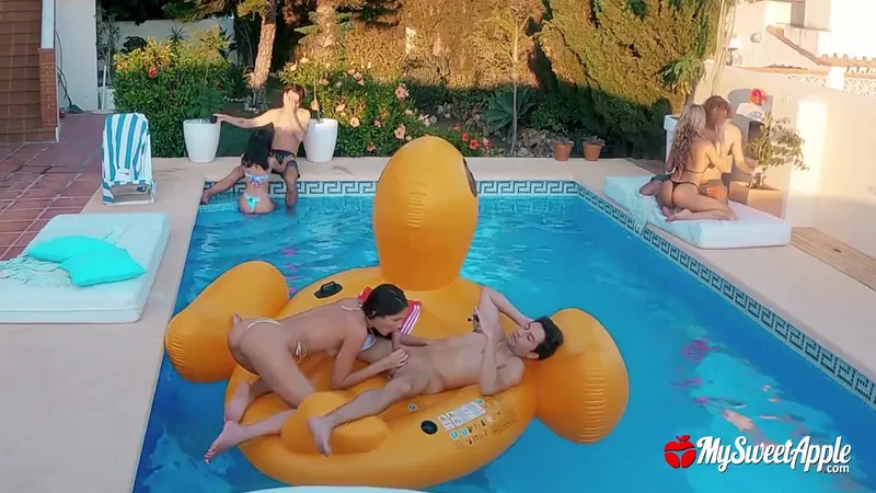 MySweetApple Wet n Wild Pool Party Group Sex Video Leaked