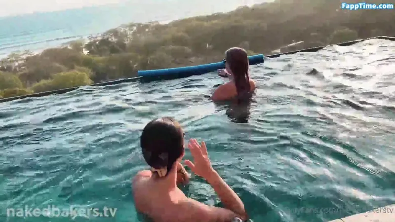 Naked Bakers Tease In The Pool Leaked Video