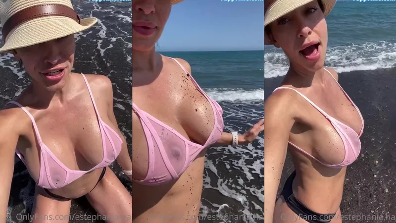 Estephania Ha Beach Day Pussy Tease Video