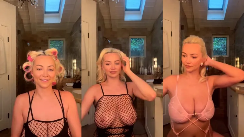 Lindsey Pelas Teases In Fishnet During Naughty Livestream Video