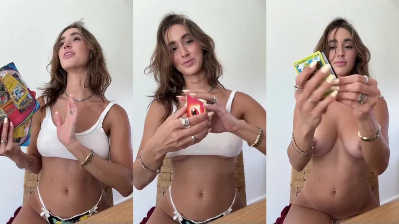 Natalie Roush Tease Ripping Cards in Naughty Strip Video