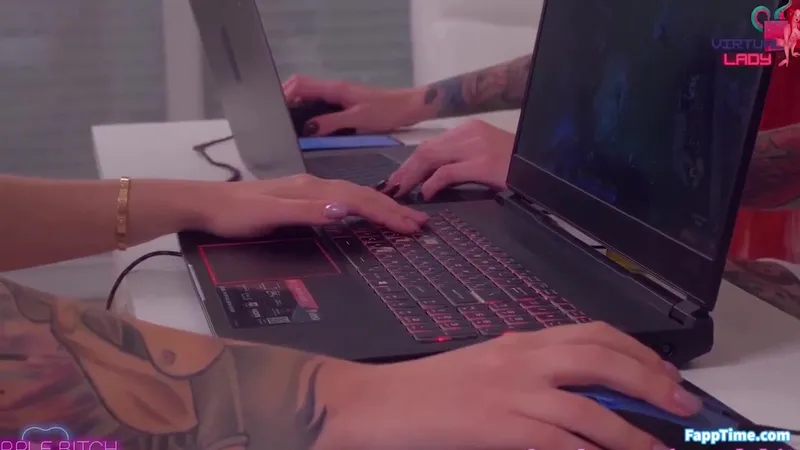 Purple Bitch Teases in Steamy Gamer Girls Fuck Video Leaked