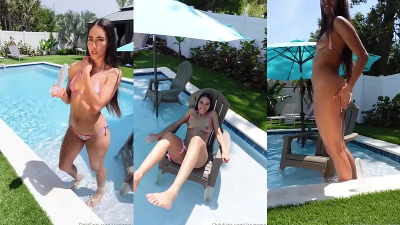 Izzy Green Teases Herself in Steamy Poolside Solo Video
