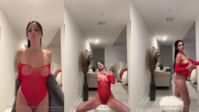 Camilla Araujo Teases in Red Bodysuit for Leaked Sexy Video