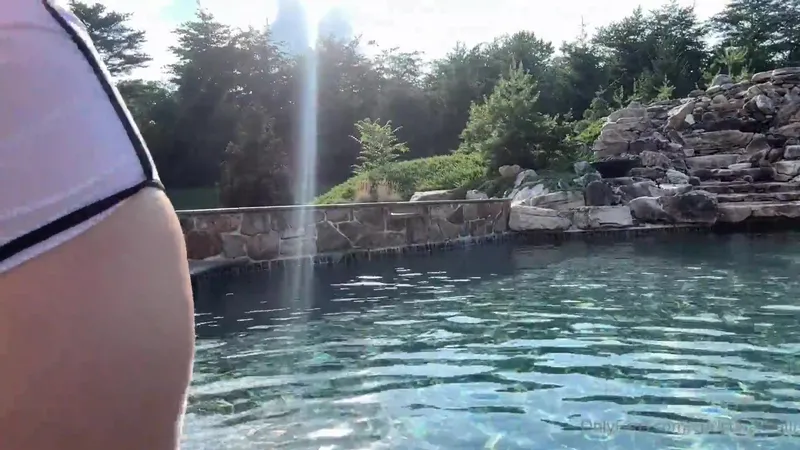 Christina Khalil Teases Soaked Pussy In Leaked Poolside Fuck Video