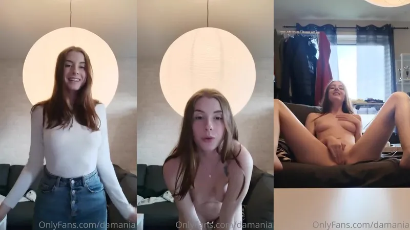 Damania Horny Nude Babe Striptease And Pussy Rubbing