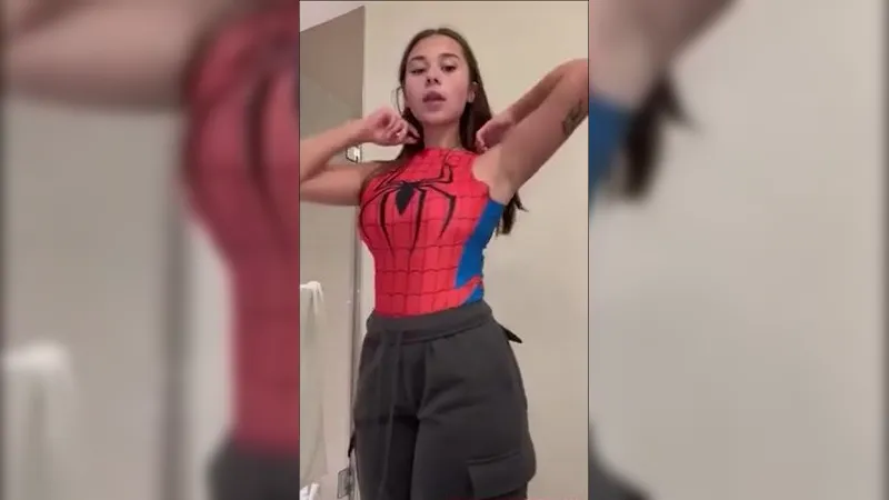 Sophie Rain Teases Her Big Tits & Ass in Leaked Spider-Man OnlyFans Video