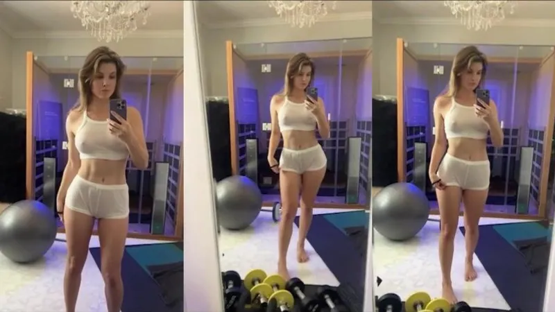Amanda Cerny Teases in Sheer Lingerie Cameltoe Panty Video