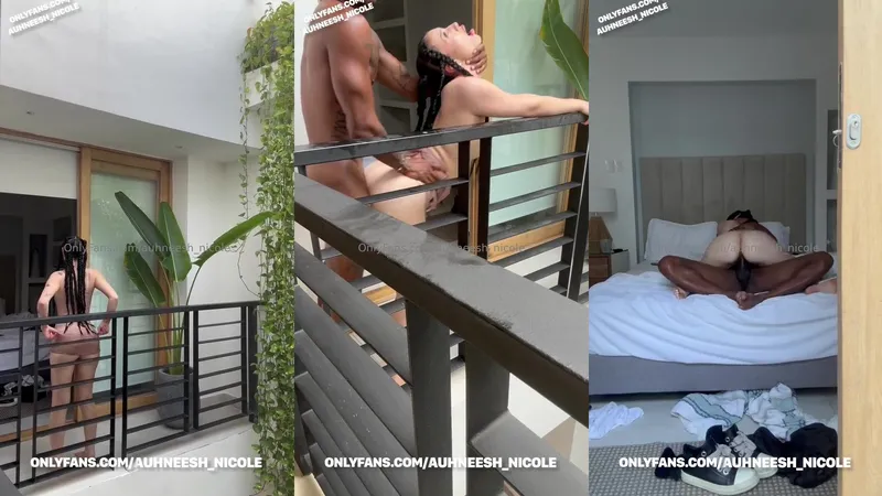 Auhneesh Nicole Teases BBC Creampie Video On The Balcony