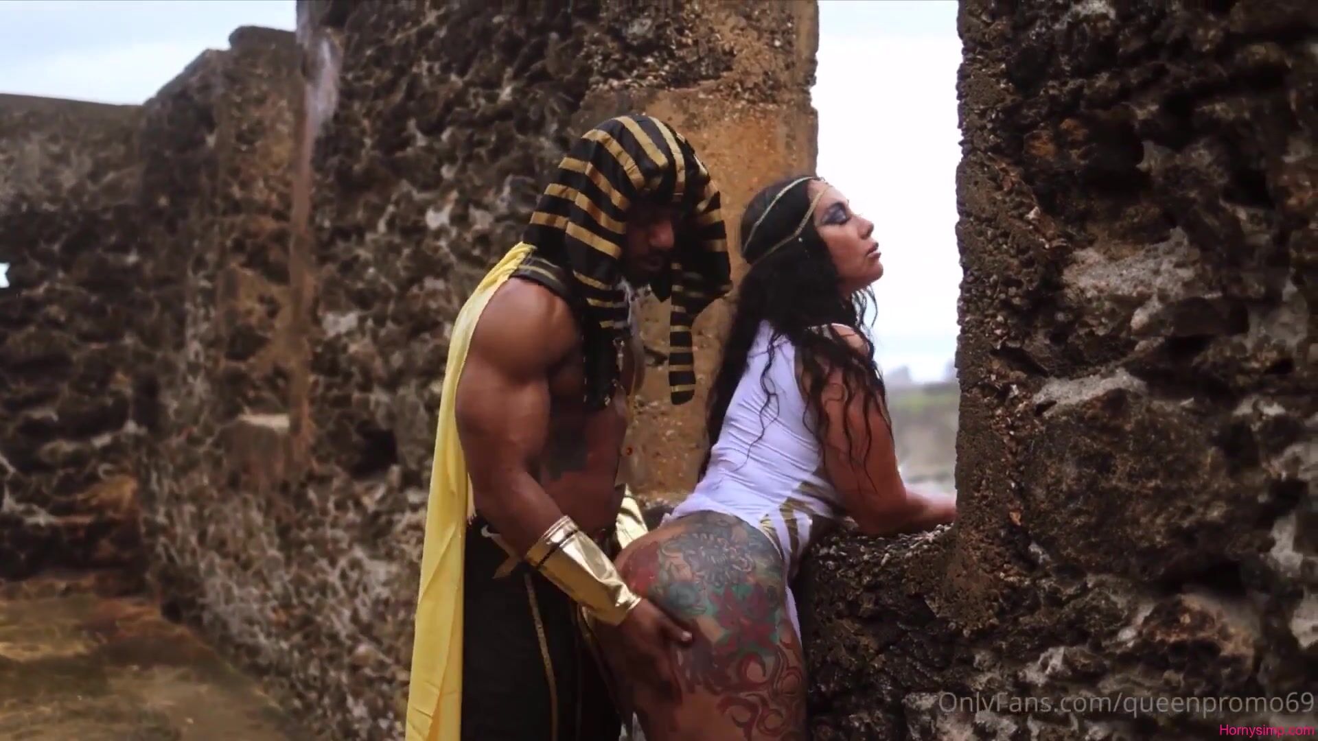 Queen Rogue stars as Egyptian Goddess in steamy roleplay fuck video with Mazee the Dude