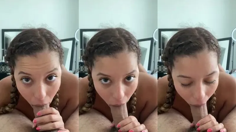 Novinha Teases Cock While Giving Fuck Me Eyes in Amateur Blowjob Video