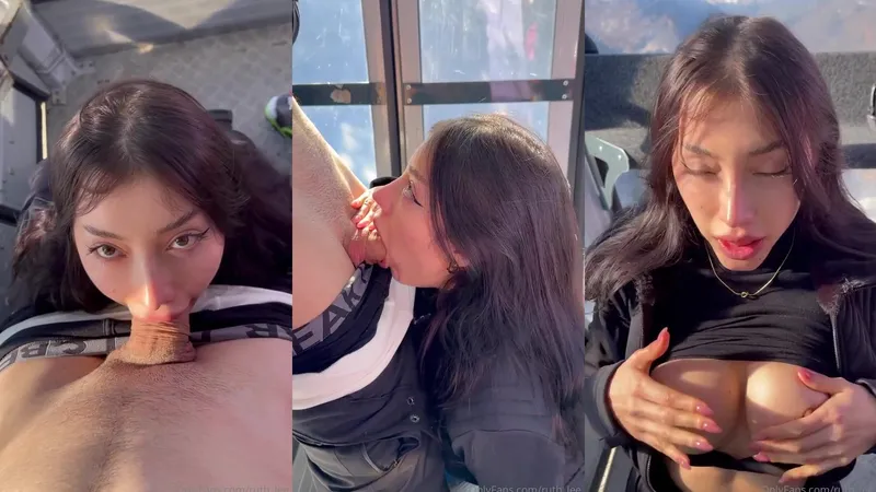 Ruth Lee Teases With Public Blowjob In Cable Car POV Video