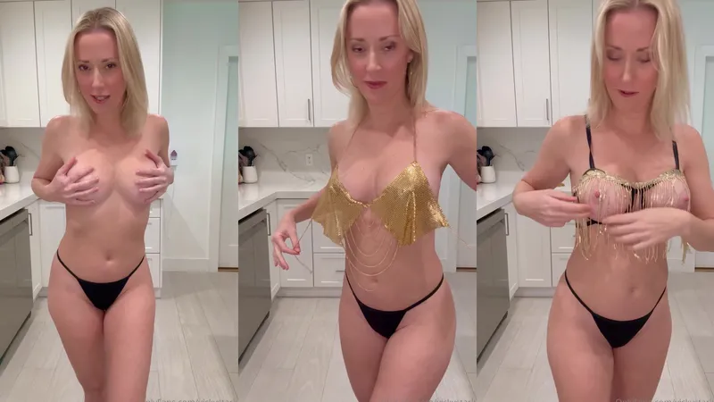 Vicky Stark Teases In Gold Tops During Leaked Onlyfans Try-On Video