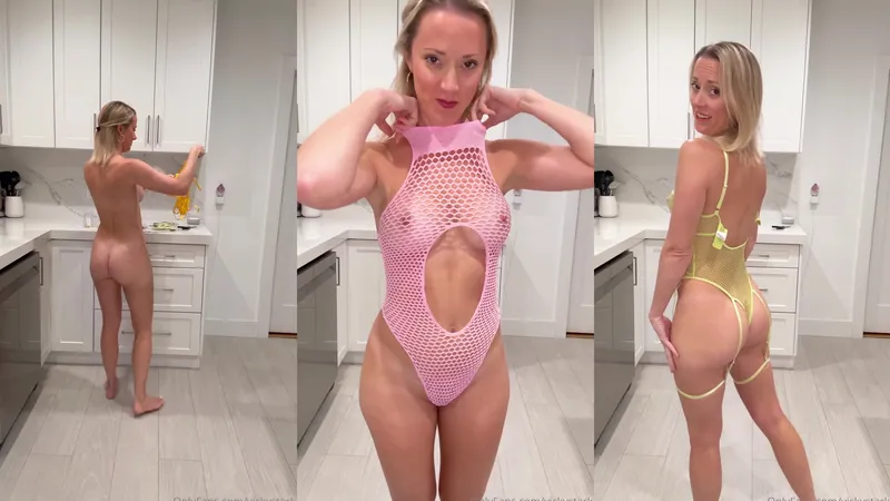 Vicky Stark Teases in See-Through One Piece Lingerie in Leaked OnlyFans Video