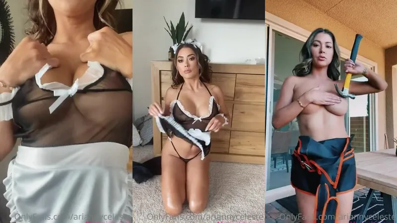 Arianny Celeste Teases in Sheer Maid Outfit Strip Video