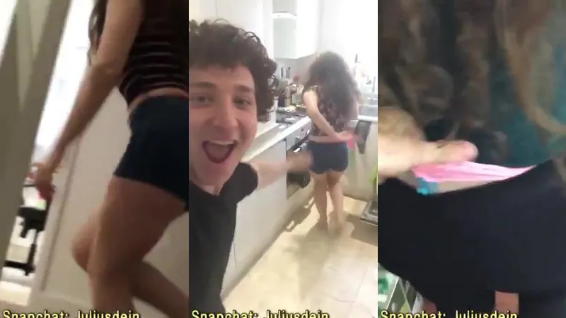 Juliusdein films his horny nympho girlfriend Teasing her massive panties on Snapchat video