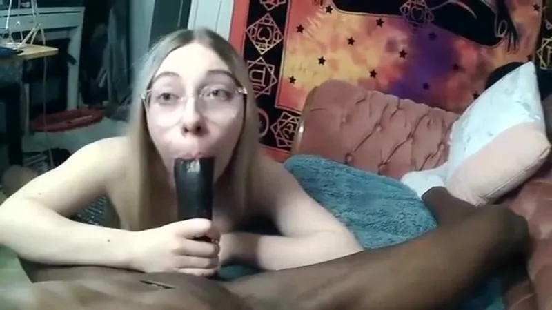 Nerd Girl Gags on Massive Cock in Intense Deepthroat Video