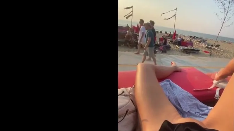 Beach Babe Teases Her Wet Pussy On Outdoor Bed In Hardcore Video