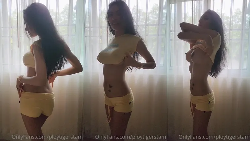 fuckdoll Ploytigerstam Teases Her Fake Tits in Leaked Full Sex Video