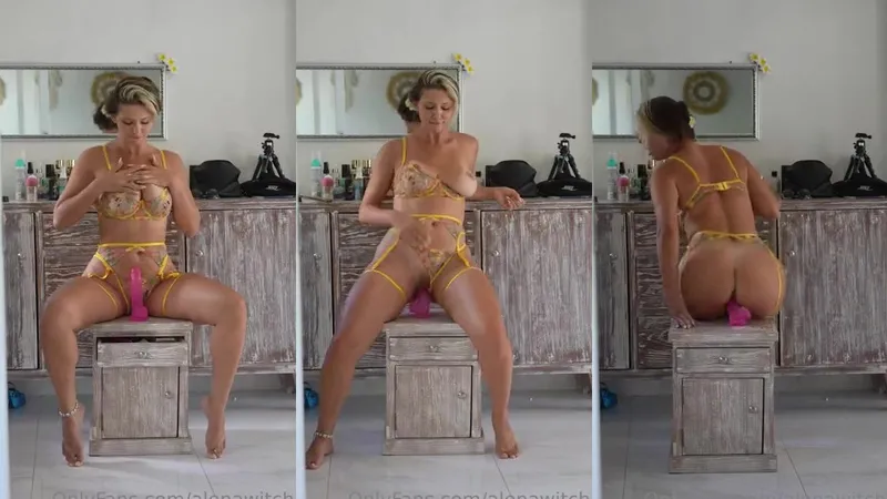 Alena Witch Teases in Lingerie Riding Dildo in Leaked OnlyFans Video