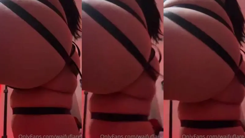 Waifu Flare Teases Her Juicy Ass in a Thong G-String Video