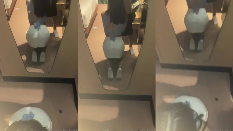 that1iggirl Teases Her Dripping Wet Little Butt in Naked Sweaty Video