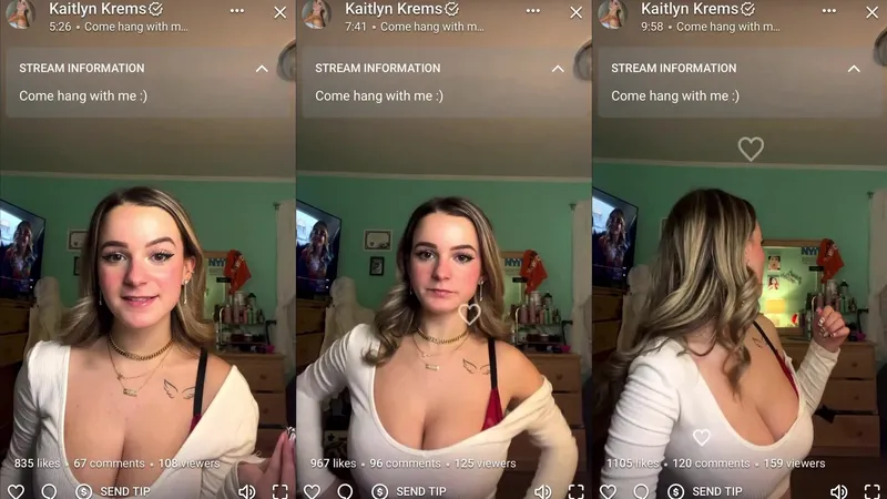 Kaitlyn Krems teases her leaked tits in stolen selfie video