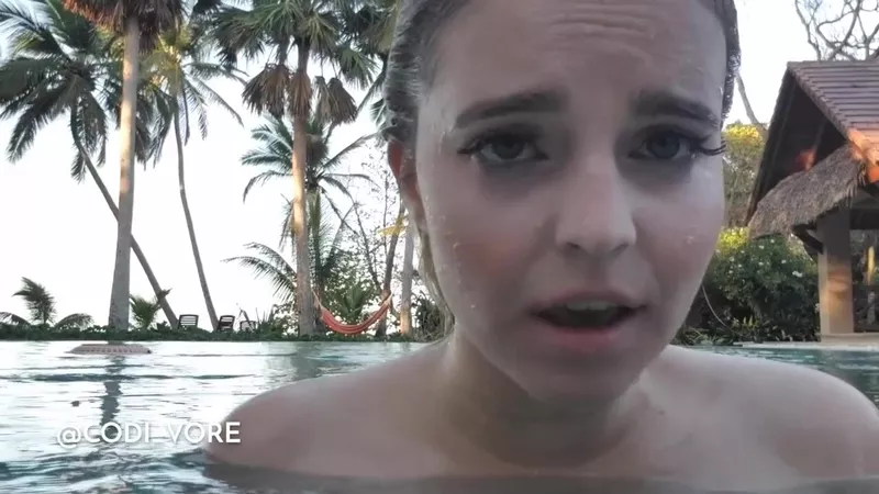 Codi Vore Teases Cock POV Style in Leaked Poolside JOI Video