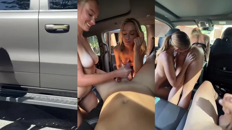 Rebecca McLeod & Ella Alexandra Slobber All Over Daddy’s New Ride in Epic Blowjob Threesome Video
