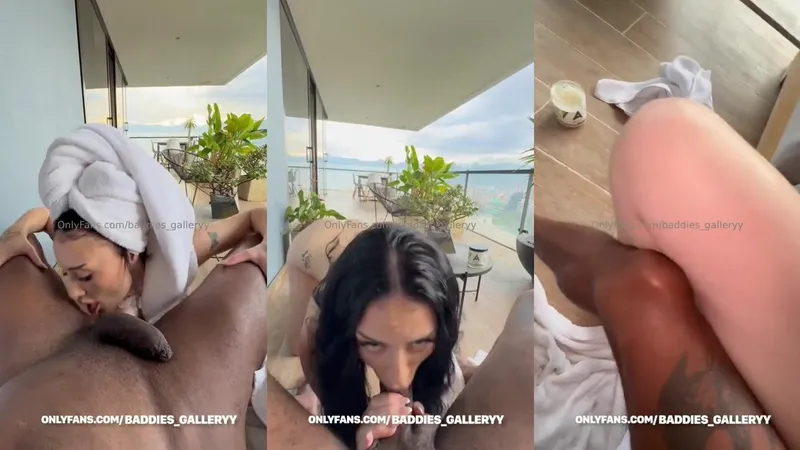 Auhneesh Nicole Slippery Oil Goddess Wet Balcony Bang Video