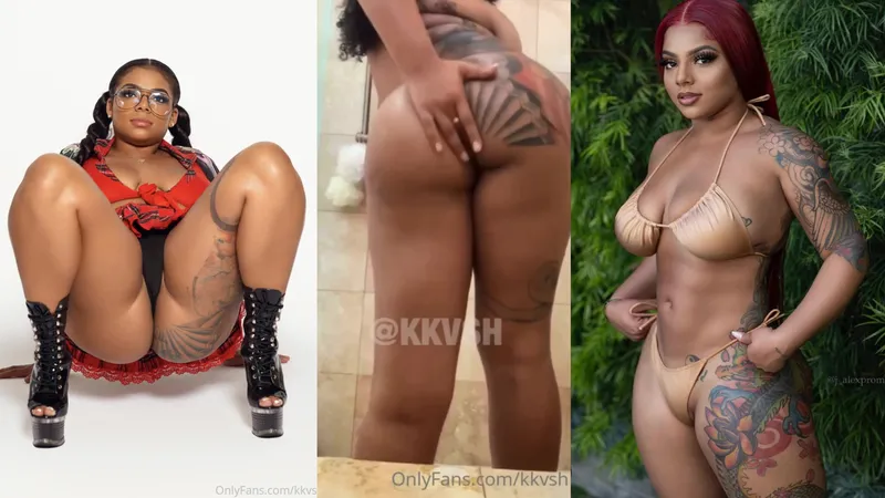 KKVSH Tatted Ebony Whore Teasing Ass OnlyFans Insta Leaked Videos