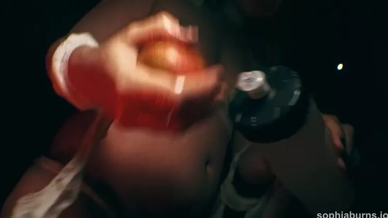 Sophia Burns Teases with Extreme Apple Stuffing in Her Ass Video