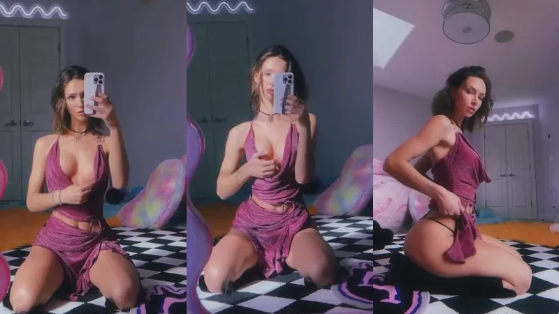 Rachel Cook Teases in Black G-String with Topless Selfie OnlyFans Leak Video